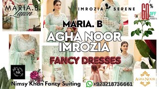 MARIA B  AGHA NOOR  IMROZIA  EMBROIDERED FANCY CHIFFON DRESSES [upl. by Oulman]