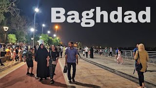 Baghdad night walk in Abu Nawas Street  Iraq 2023 [upl. by Ciri578]