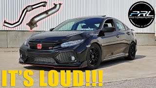 2018 Honda Civic Si PRL Downpipe  Frontpipe Install [upl. by Anaert882]