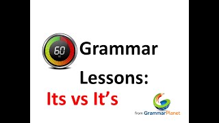 60 second Grammar Lesson Its v Its [upl. by Intisar]