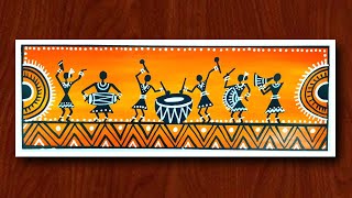 Beautiful Warli Painting For Beginners  Warli Art  Tribal Art [upl. by Gnuhn]