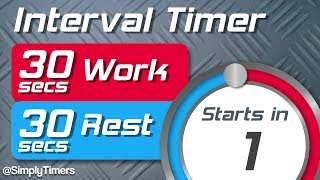 30 sec work 30 sec rest Interval Timer 3030 interval timer up to 60 reps [upl. by Aehsel]