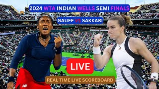 Coco Gauff Vs Maria Sakkari LIVE Score UPDATE Today Womens Tennis 2024 WTA Indian Wells Semi Finals [upl. by Yessej]