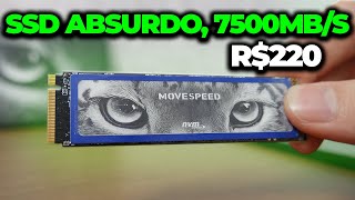 SSD NVME DE 1TB COM 7500MBPS E POR R220 PARECE BRINCADEIRA SSD MOVESPEED [upl. by Aras36]