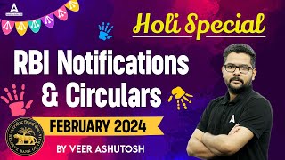 RBI Notifications amp Circulars for February 2024  RBI Notification 2024  By Veer Ashutosh [upl. by Nyvar]