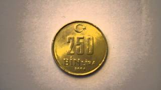 Two Hundred Fifty Turkish Bin Lira 2004 metal [upl. by Ettennek]