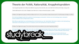 Theorie der Politik Rationalität Knappheitsproblem  Mikroökonomie [upl. by Iggam]