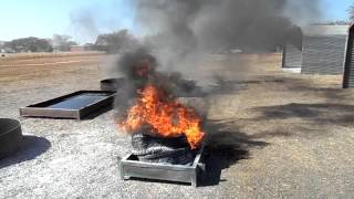 Tyre fire reignition after 2x DCP extinguishers were used [upl. by Auohp]