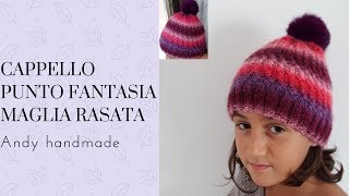 Cappello ai ferri punto fantasia maglia rasata [upl. by Eindys]