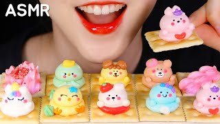 EDIBLE TOYS ASMR CUTE MERINGUE COOKIES ASMR SWEETS ASMR CRUNCH EATING SOUND ASMR NO TALKING 🐻 [upl. by Libbey]