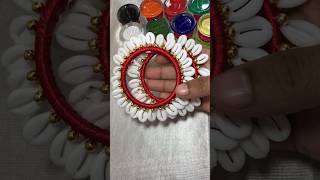 DIY COWRIE SHELL BANGLES 😱❤️ shorts diy diybangles art artistRiba Artbox [upl. by Lars432]