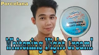 PORCELANA Whitening Night Cream REVIEW Pampatanggal ng Pimple MarksWhiteningBlemish etc [upl. by Enylorac]