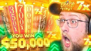 INSANE 7X TOP SLOT CRAZY TIME WIN BIGGEST WIN OF 2024 [upl. by Ehcropal]