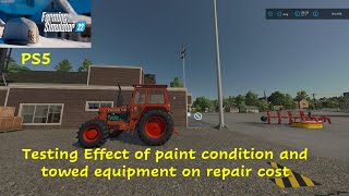 FS22…At look at paint condition and tractor load on repair costs…Farming Simulator 22 on PS5 Console [upl. by Drawyeh]