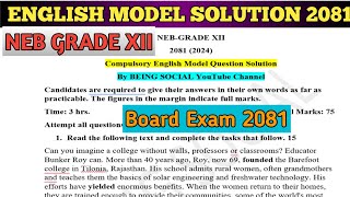 Class 12 English Model Question Solution 2081 NEB Grade 12 Board exam 2081 BS [upl. by Nyloc63]