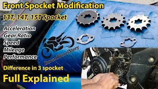 Front Spocket Modification for performance  13T 14T 15T Spocket  vlog by imrantravelstory [upl. by Edia213]