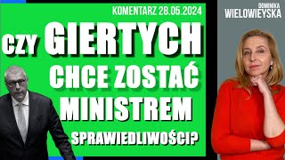 Czy Giertych chce zostać ministrem sprawiedliwości  Dominika Wielowieyska komentarz 28052024 [upl. by Ayekim]