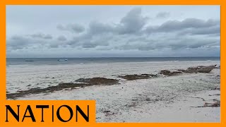 Little activity along Diani Beach in Kwale amid strong winds following Cyclone Hidaya alert [upl. by Itteb265]