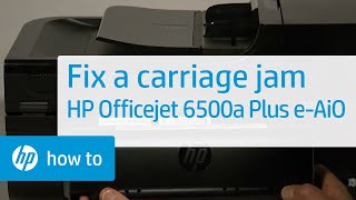 Fixing a Carriage Jam  HP Officejet 6500a Plus eAllinOne Printer E710n  HP [upl. by Enomaj]