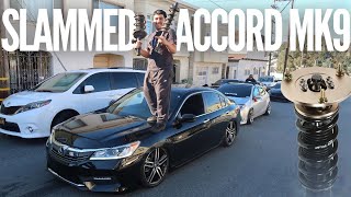 Slamming A 9th Gen Honda Accord  BC Coilovers Extreme Low Install [upl. by Aneerahs]