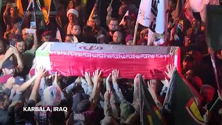 Hundreds attend funeral of Revolutionary Guard general in Karbala [upl. by Abihsat40]