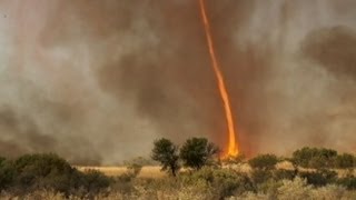 Tornado Engulfed by Fire Caught on Tape  Good Morning America  ABC News [upl. by Allenrad]