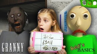 Baldis Basics at Grannys Homeschool  Granny Horror Game and Baldis Basics in REAL LIFE COMBINED [upl. by Bannister]