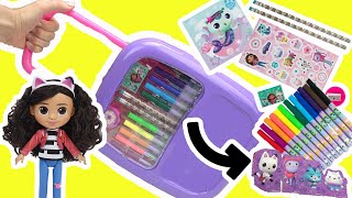 Gabbys Dollhouse DIY Activity Coloring Suitcase with Pandy Paws Dolls [upl. by Malley945]