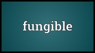 Fungible Meaning [upl. by Eceer313]