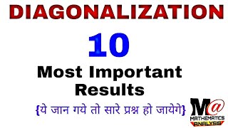 Diagonalization of matrices  Important results  linear algebra [upl. by Anayi]