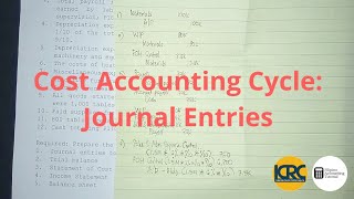 Cost Accounting Cycle  Journal Entries Part 1 [upl. by Yras]