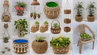 20 Best Reuse Ideas Waste Material for Plant Pot Jute Rope Craft Ideas [upl. by Nosdrahcir]