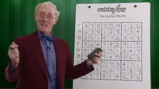 Lesson 1 Learn sudoku How to solve sudoku for beginners Horizontal blocks using TMB [upl. by Eniksre524]