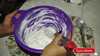 ✔️ COMO HACER Crema Chantilly Casera sin Batidora  receta con solo 2 ingredientes FÁCIL Y RÁPIDO 💜 [upl. by Elocel]