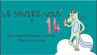 14 LSV  La plasmolyse limite  état équilibre dans la plante [upl. by Cruz]