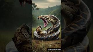 Python and Leopards Aggressive Fight 🐍🐆 shorts animals wildlife [upl. by Yttel459]