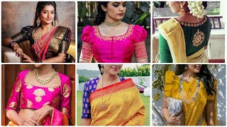 New Traditional Blouse Designs For Pattu Sarees [upl. by Enailil]