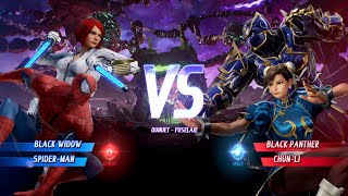 Marvel vs Capcom Infinite  SpiderMan amp Black Widow vs ChunLi amp Black Panther Hard AI MvC [upl. by Greff537]