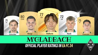 EA FC 24 Gladbach Official Player Ratings 🤪 Ultimate Team Cards 🔥 ft Neuhaus Weigl Plea [upl. by Prissie]