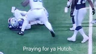 Aiden Hutchinson breaks leg in Lions Game slow motion [upl. by Ettenom]