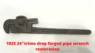 pipe wrench restoration 1925 24trimo drop forged pipe wrench [upl. by Binni]