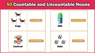 50 Countable and Uncountable Nouns  Listening Exercise  English Grammar Vocabulary learnenglish [upl. by Dehlia]