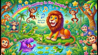 Count to 10 with Jungle Animals  Fun Counting Song for Kids [upl. by Htiek278]