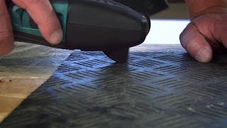 Met de Multitool rubber vinyl en bijvoorbeeld tapijt snijden [upl. by Froh134]