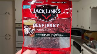 Jack links Dr Pepper beef jerky review [upl. by Adnavoj347]