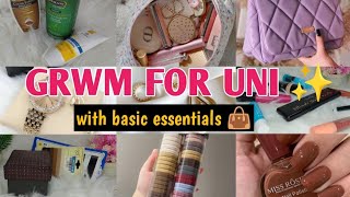 Grwm for university with basic essentials minimal makeupskincare etc♥️ [upl. by Aivekal348]