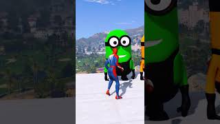 Spiderman vs Minions Epic Ragdoll Battle in GTA V  Episode 340 gta5 shorts gta [upl. by Bevash]