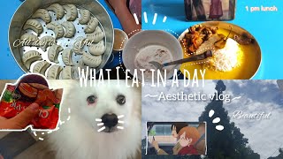 what I eat in a day🍿☕ Aesthetic Vlog homemade food peaceful life [upl. by Inatsed97]