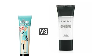 AFFORDABLE Primer For All Skin Types Benefit Pore Professional Vs Smashbox Photo Finish Review [upl. by Anitram83]