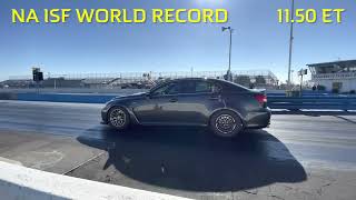 JLS Systems Lexus ISF  1150 quarter mile drag time  NEW Naturally Aspirated ISF Record [upl. by Thilda405]